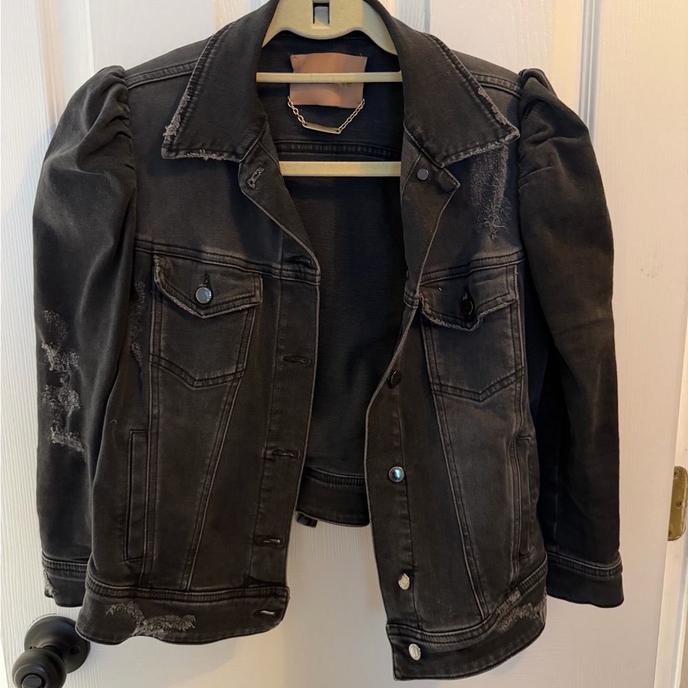 Retrofete Black Distressed Denim Jacket
